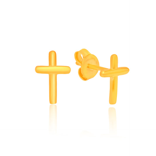 TAKA Jewellery 916 Gold Cross Earrings