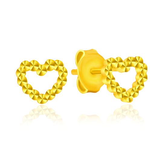 TAKA Jewellery 999 Pure Gold 5G Earrings Heart-shaped