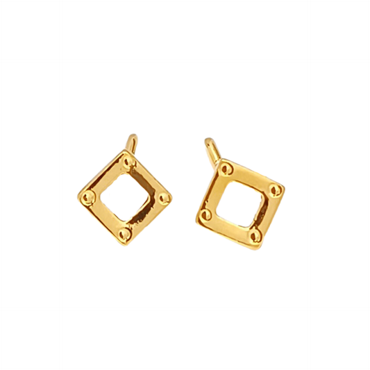 TAKA Jewellery 999 Pure Gold 5G Earrings Square