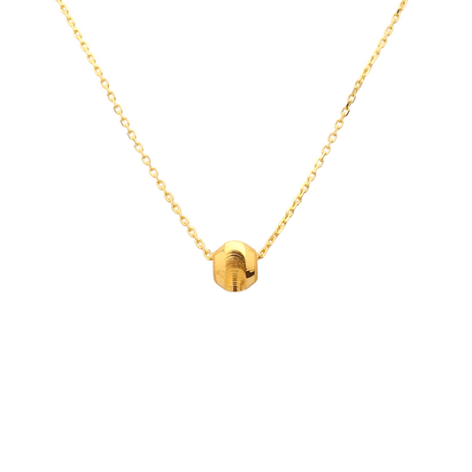 TAKA Jewellery 999 Gold Cat's Eye Pendant With 9K Gold Chain
