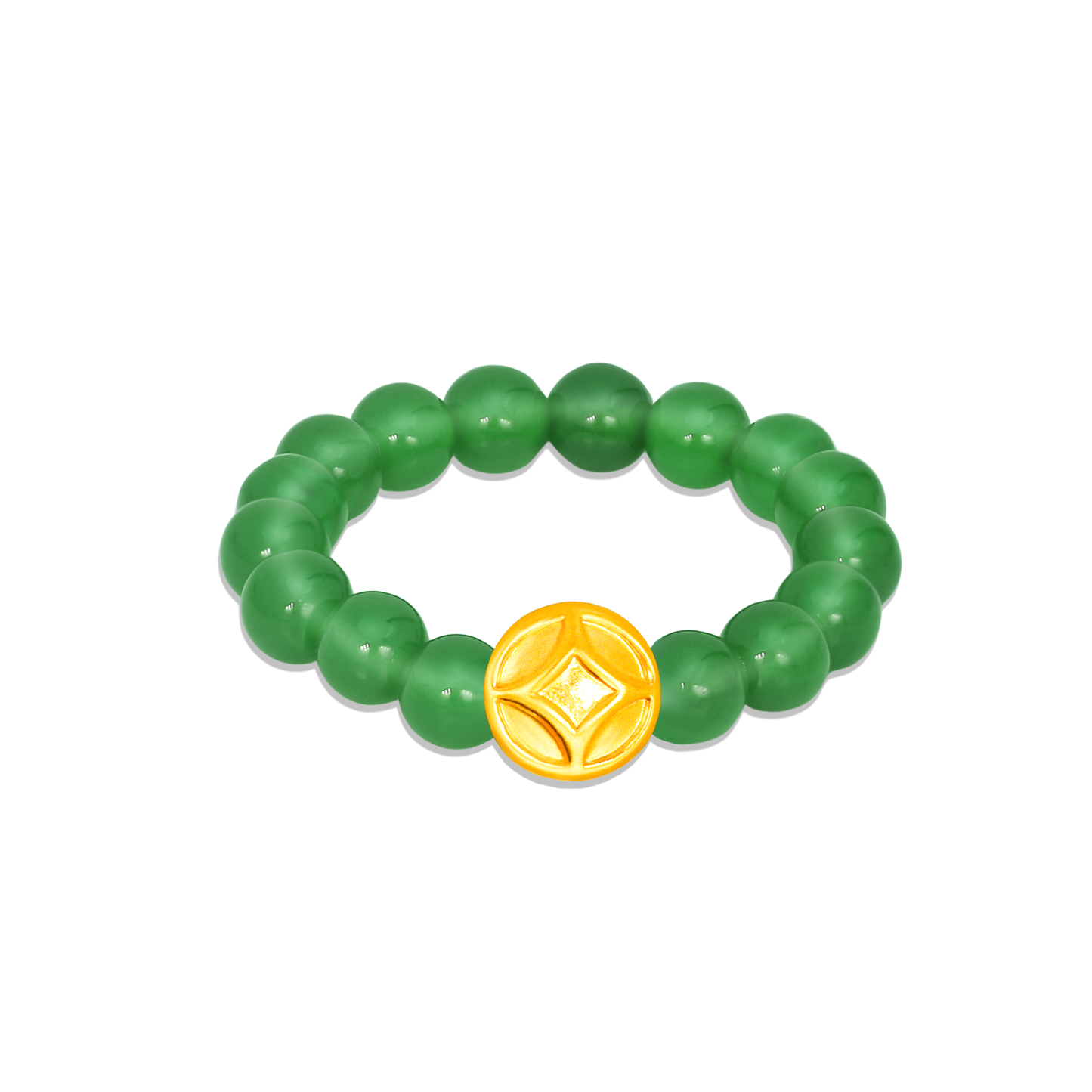 TAKA Jewellery 999 Pure Gold Charm with Beads Ring Tong Qian