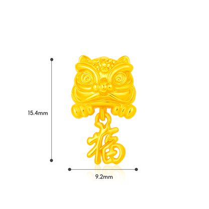 TAKA Jewellery Golden Blessings Series 916 Gold Lightweight Charm - Lion Prosperity . Galloping Wealth