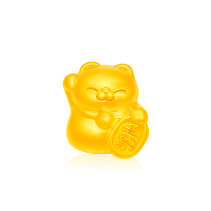 TAKA Jewellery 999 Pure Gold Charm Fortune Cat