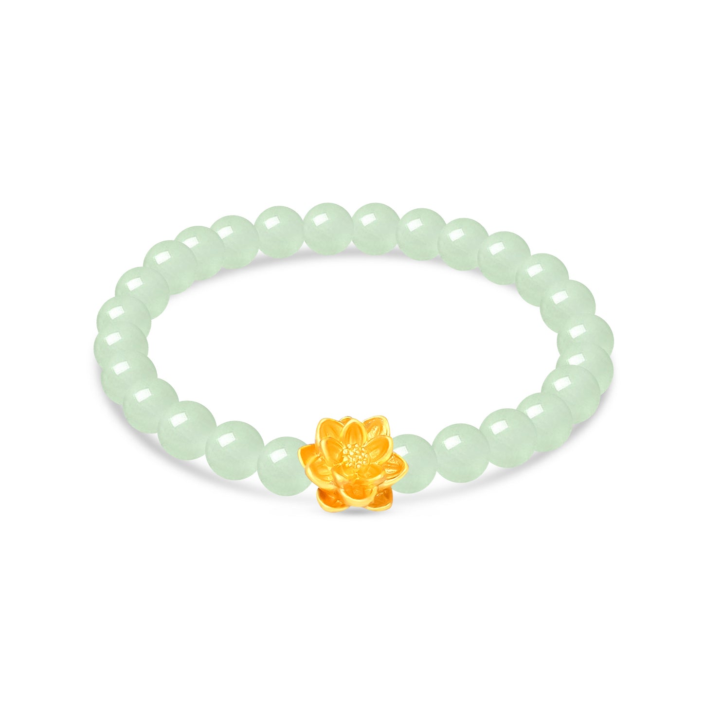 TAKA Jewellery 999 Pure Gold Flower Charm with Beads Bracelet