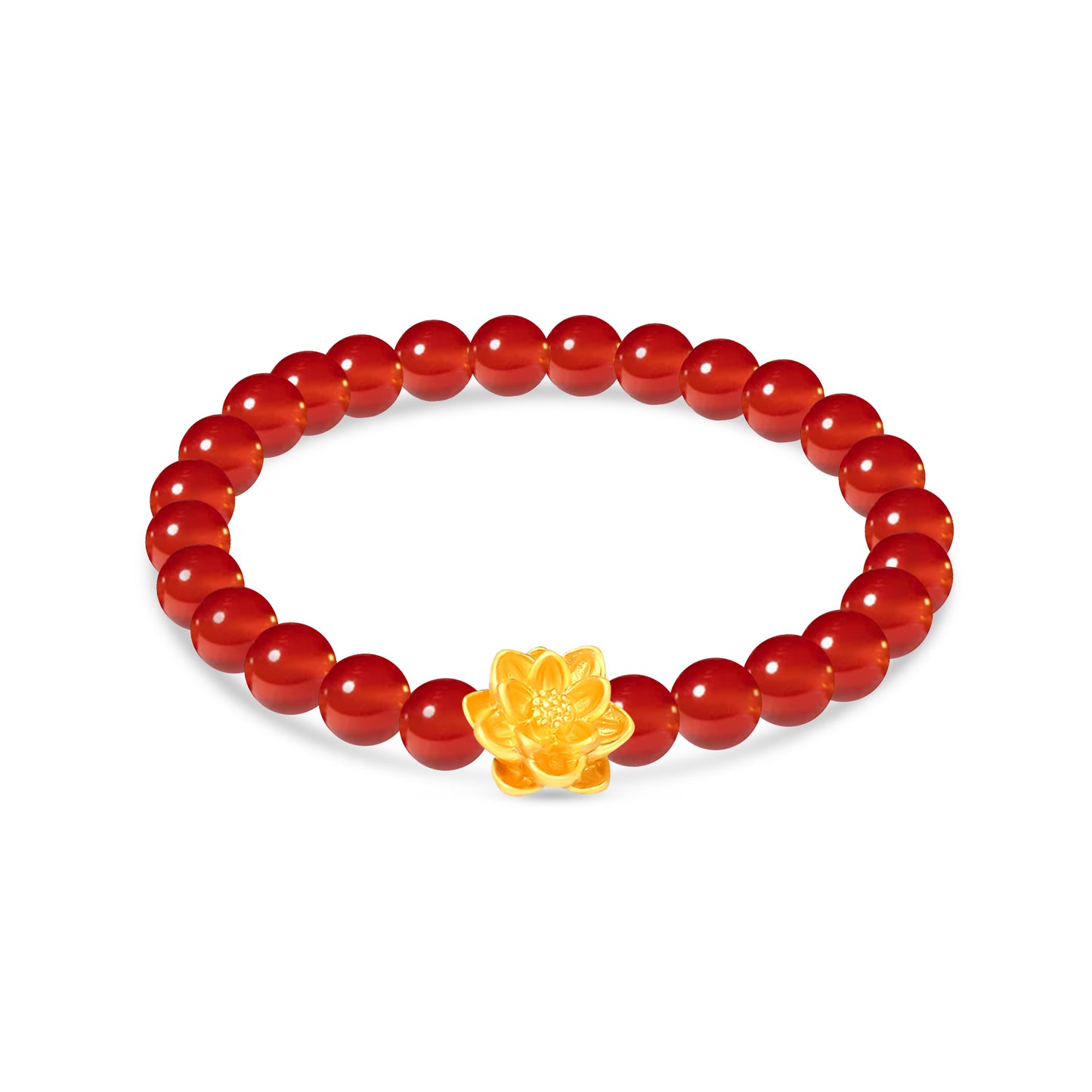 TAKA Jewellery 999 Pure Gold Flower Charm with Beads Bracelet