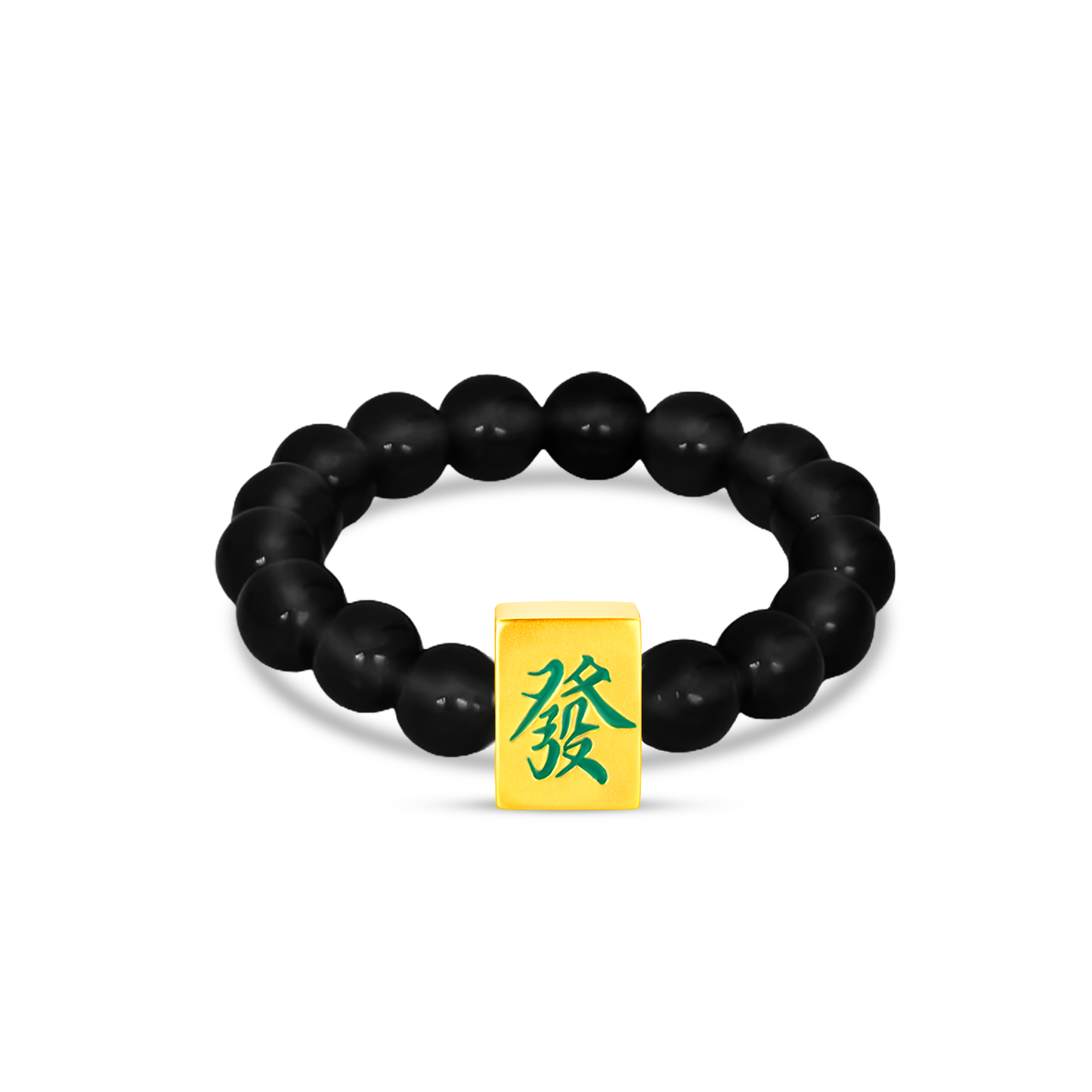 TAKA Jewellery 999 Pure Gold Mahjong Tiles with Beads Ring
