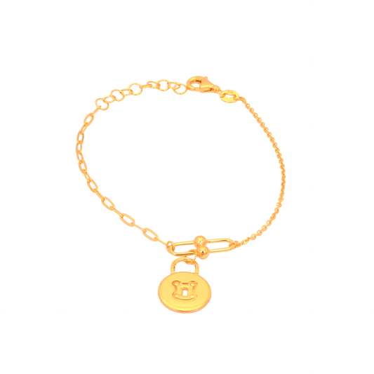 TAKA Jewellery 916 Gold Bracelet Lock Bear