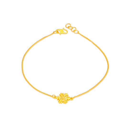 TAKA Jewellery 916 Gold Bracelet with Snow Flake