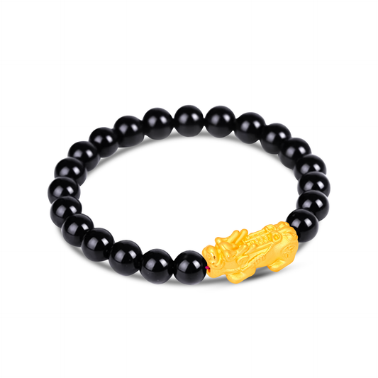 TAKA Jewellery 999 Pure Gold Pixiu Beads Bracelet