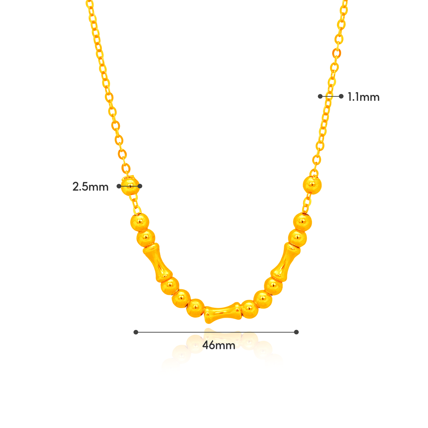 TAKA Jewellery Bamboo Bead 916 Gold Necklace