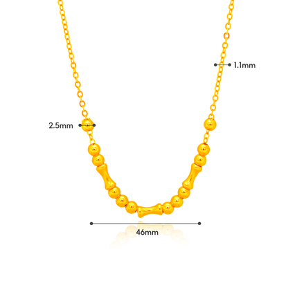 TAKA Jewellery Bamboo Bead 916 Gold Necklace