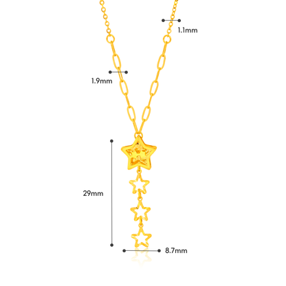 TAKA Jewellery 916 Gold Starry Necklace