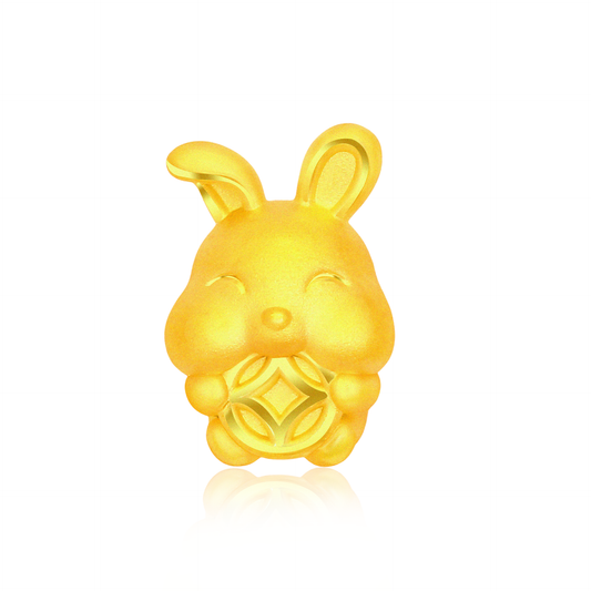 TAKA Jewellery 999 Pure Gold Charm Bunny with Coin