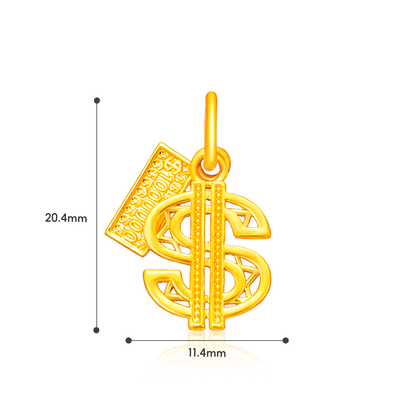 TAKA Jewellery Golden Blessings Series 916 Gold Lightweight Charm - Lion Prosperity . Galloping Wealth