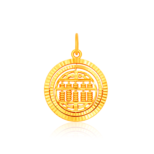 TAKA Jewellery Fortune Abacus Round 916 Gold Pendant