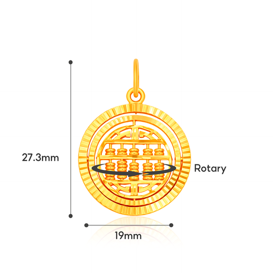 TAKA Jewellery Fortune Abacus Round 916 Gold Pendant