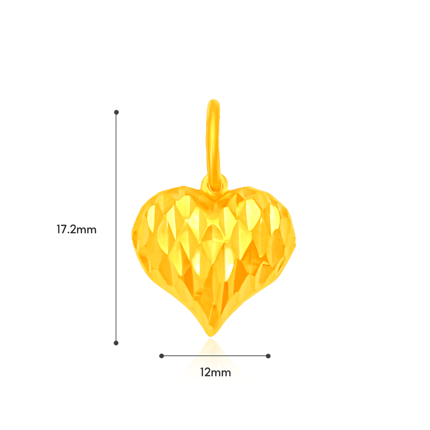 TAKA Jewellery 916 Gold Pendant Heart-shaped