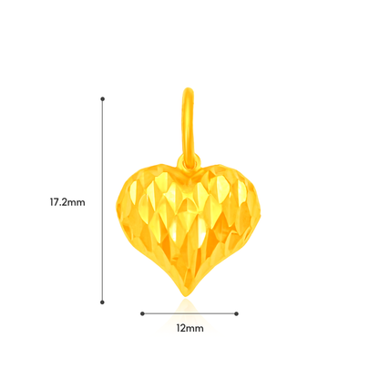 TAKA Jewellery 916 Gold Pendant Heart-shaped