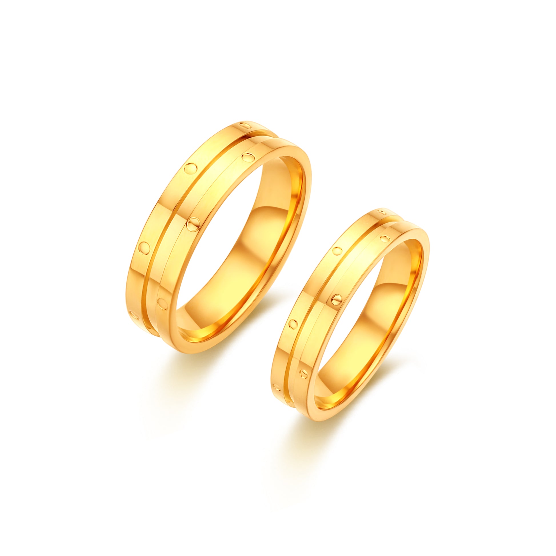 TAKA Jewellery 999 Pure Gold Couple Ring TAKA Jewellery