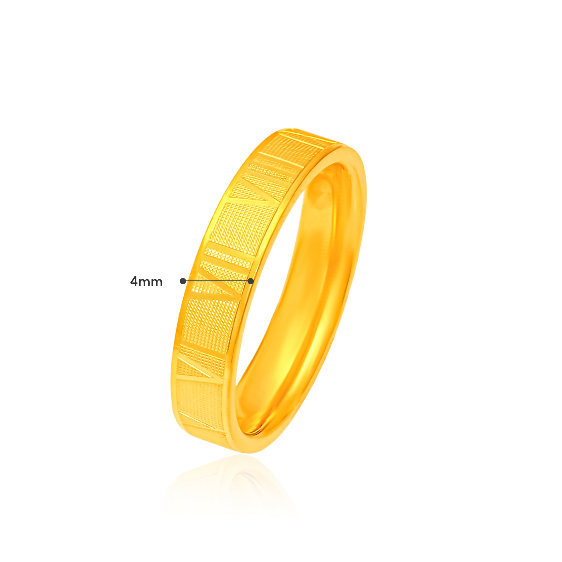 TAKA Jewellery 916 Gold Couple Ring Roman Numerals 19 l