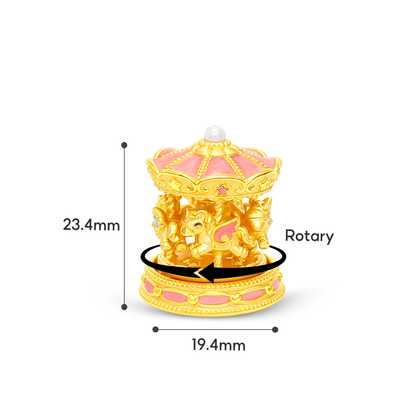 TAKA Jewellery Sweet Moments 999 Pure Gold Ornament - Sweet Bear. Cupcake Bear . Love Bouquet . Pony Carousel