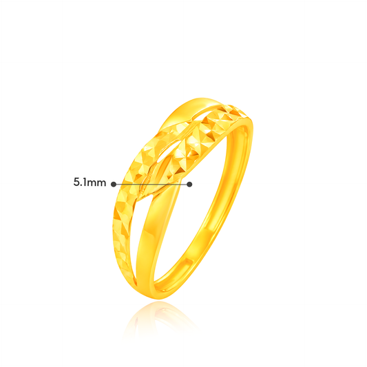 TAKA Jewellery Intertwined Glow 916 Gold Ring