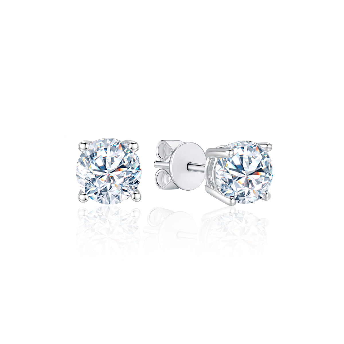 TAKA Jewellery Round Brilliant Lab Grown Diamond Earrings 10K Gold - 2CT± TCW
