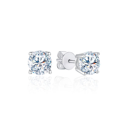 TAKA Jewellery Round Brilliant Lab Grown Diamond Earrings 10K Gold - 2CT± TCW
