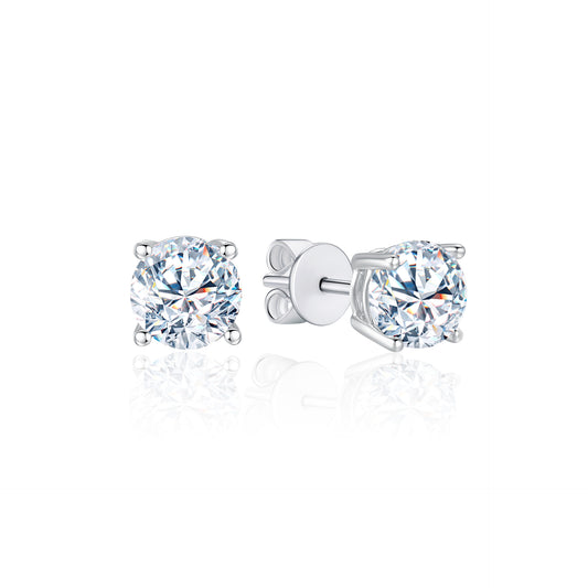 TAKA Jewellery Round Brilliant Lab Grown Diamond Earrings 10K Gold - 2CT± TCW