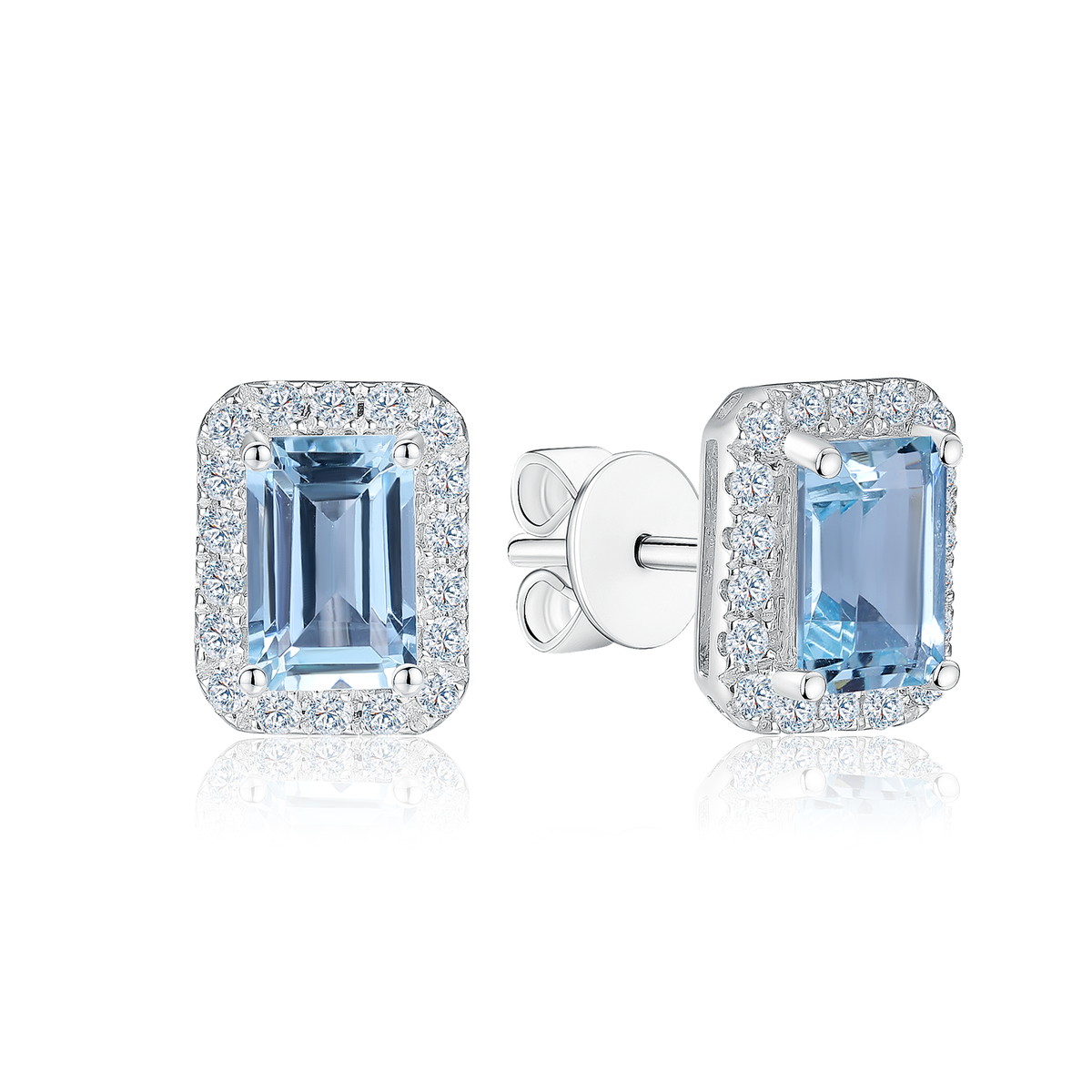 TAKA Jewellery Spectra Aquamarine Diamond Earrings 18K Gold