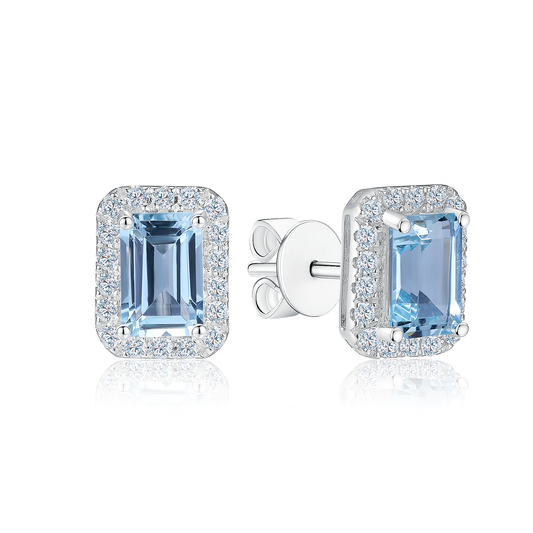 TAKA Jewellery Spectra Aquamarine Diamond Earrings 18K Gold
