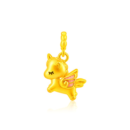 TAKA Jewellery 916 Gold Pegasus Unicorn Pendant - Lightweight Hollow