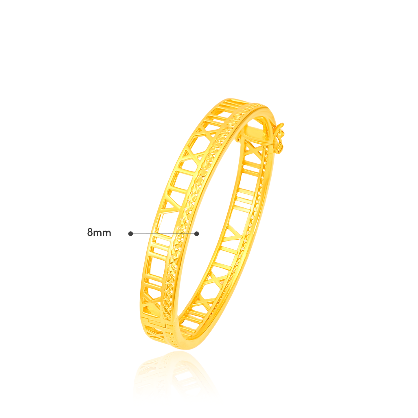 TAKA Jewellery 916 Gold Roman Numeral Bangle