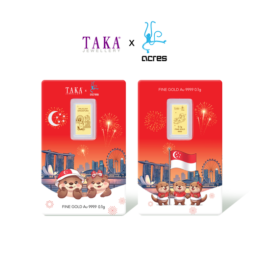 TAKA Jewellery x ACRES 999.9 Pure Gold 2026 National Day Otter Collectible Card - 0.1g