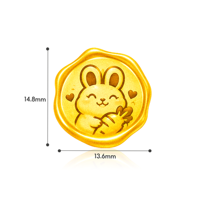 TAKA Jewellery 999 Pure Gold Chinese Zodiac Collection Display Pieces - Wax Seal Shape