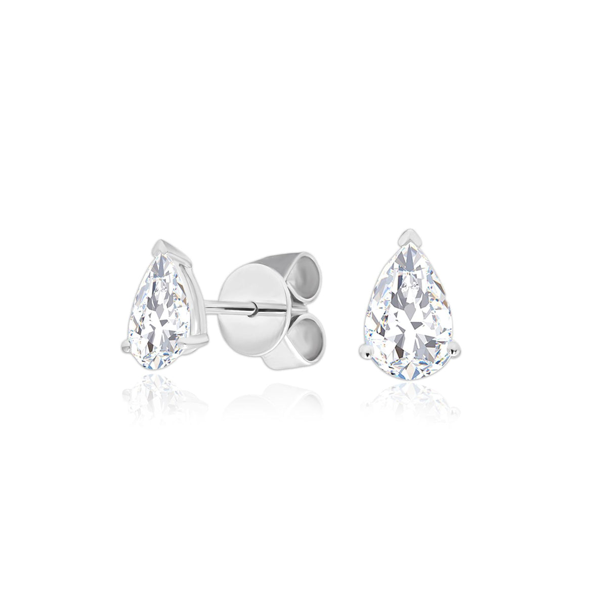 TAKA Jewellery Pear Shaped Lab Grown Diamond Earrings 10K Gold - 0.8CT TCW
