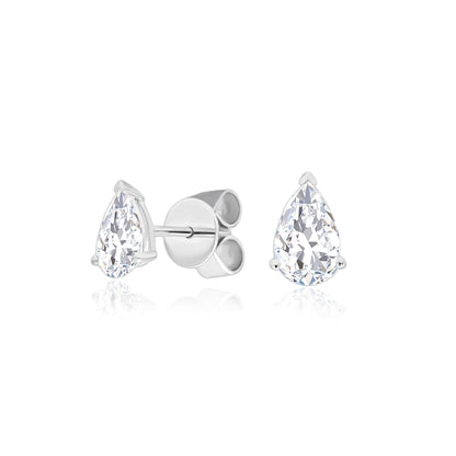 TAKA Jewellery Pear Shaped Lab Grown Diamond Earrings 10K Gold - 0.8CT TCW