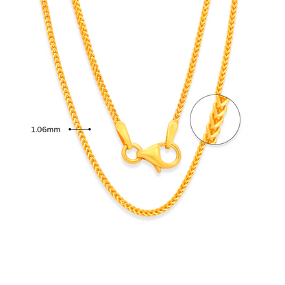 TAKA Jewellery Fox Tail 916 Gold Chain - 1mm