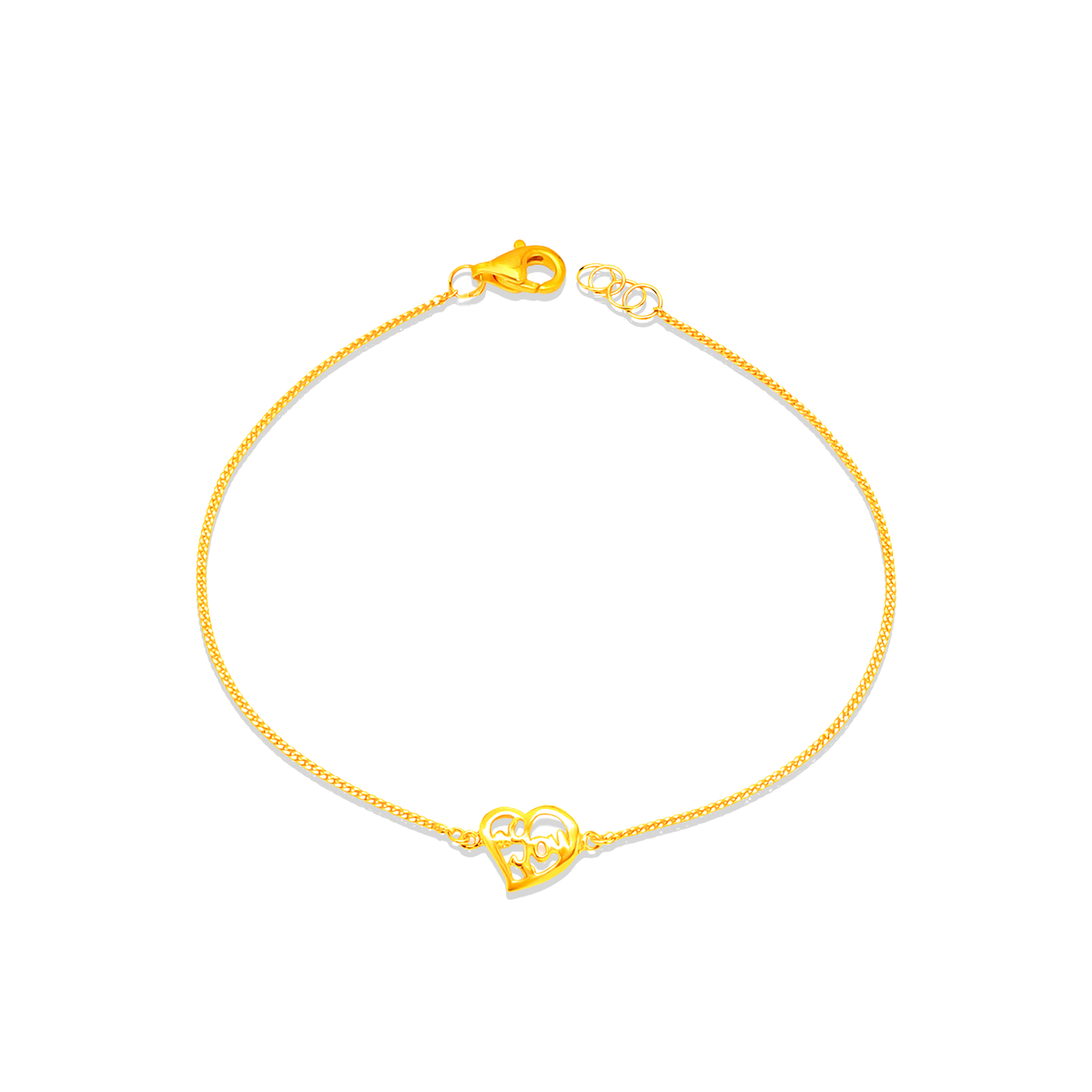 TAKA Jewellery 916 Gold Heart Bracelet