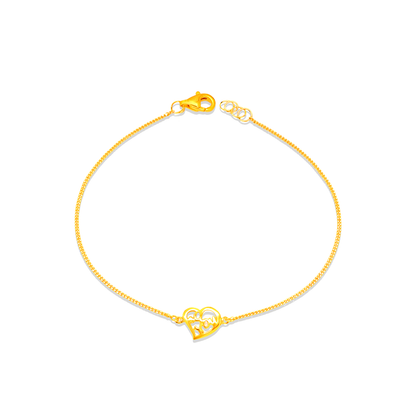 TAKA Jewellery 916 Gold Heart Bracelet