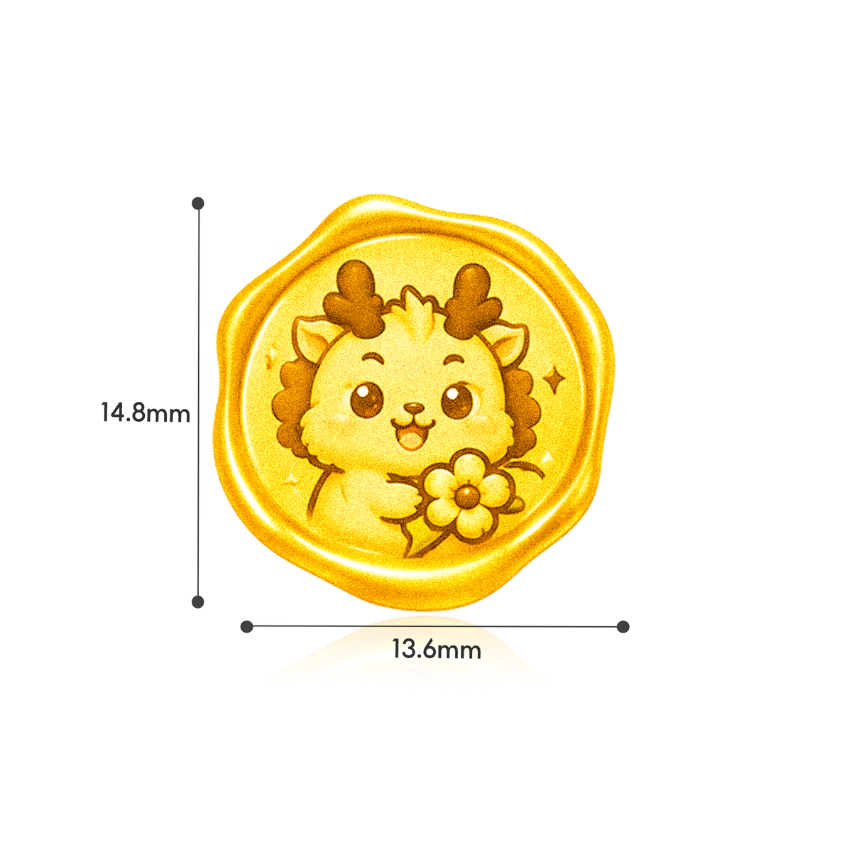 TAKA Jewellery 999 Pure Gold Chinese Zodiac Collection Display Pieces - Wax Seal Shape