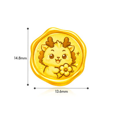 TAKA Jewellery 999 Pure Gold Chinese Zodiac Collection Display Pieces - Wax Seal Shape