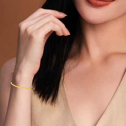 TAKA Jewellery 916 Gold Bracelet Rope - 2.2mm