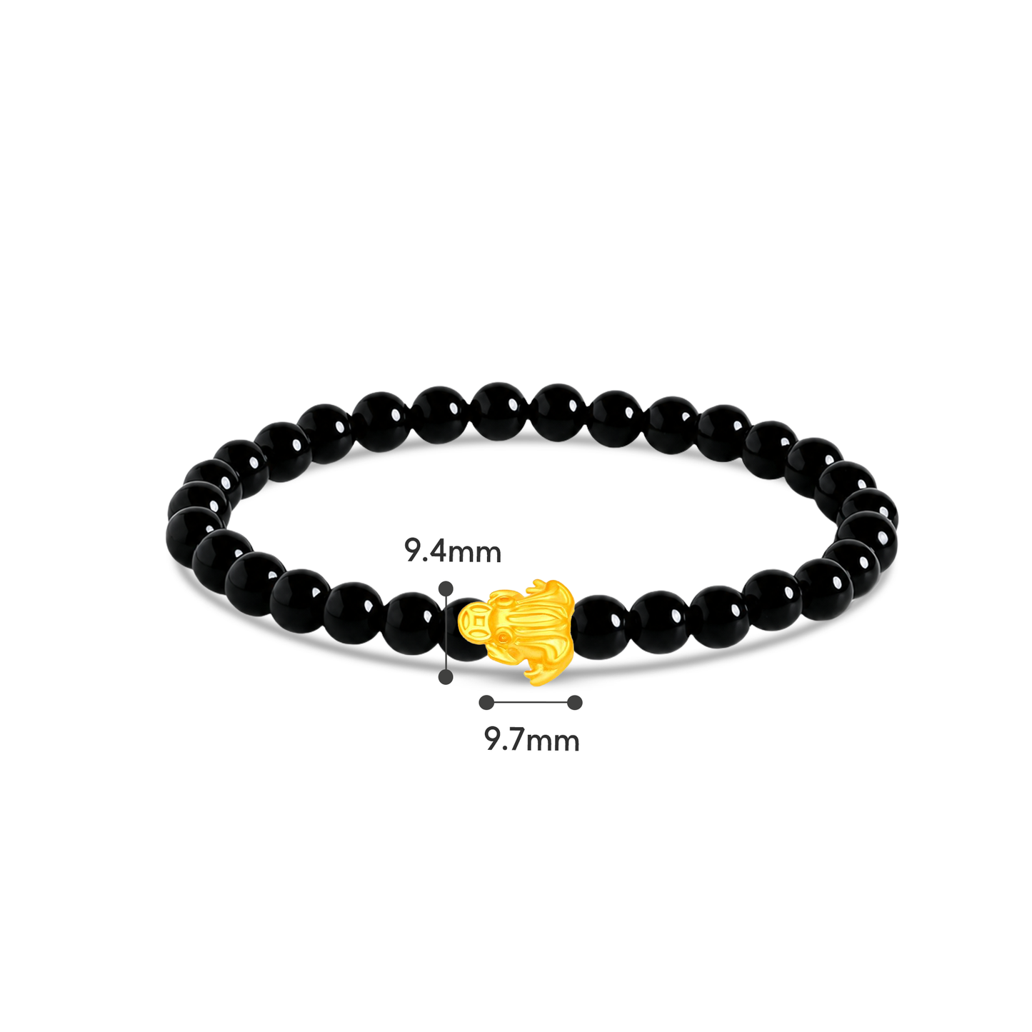 TAKA Jewellery 999 Pure Gold Toad Charm with Beads Rings / Bracelet