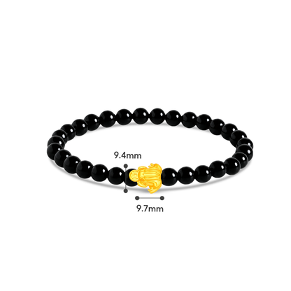 TAKA Jewellery 999 Pure Gold Toad Charm with Beads Rings / Bracelet