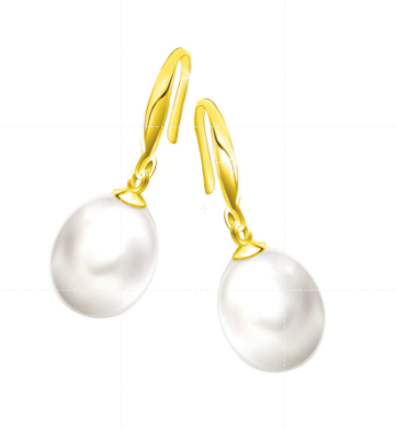 TAKA Jewellery Lustre Pearl Earrings 9K Gold