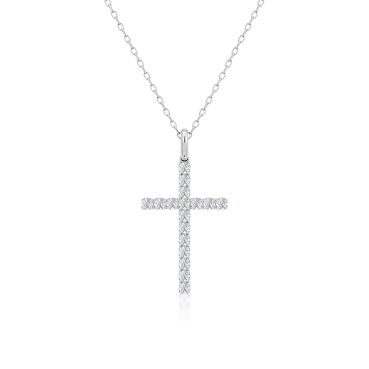 TAKA Jewellery Cresta Diamond Cross Necklace 9K Gold