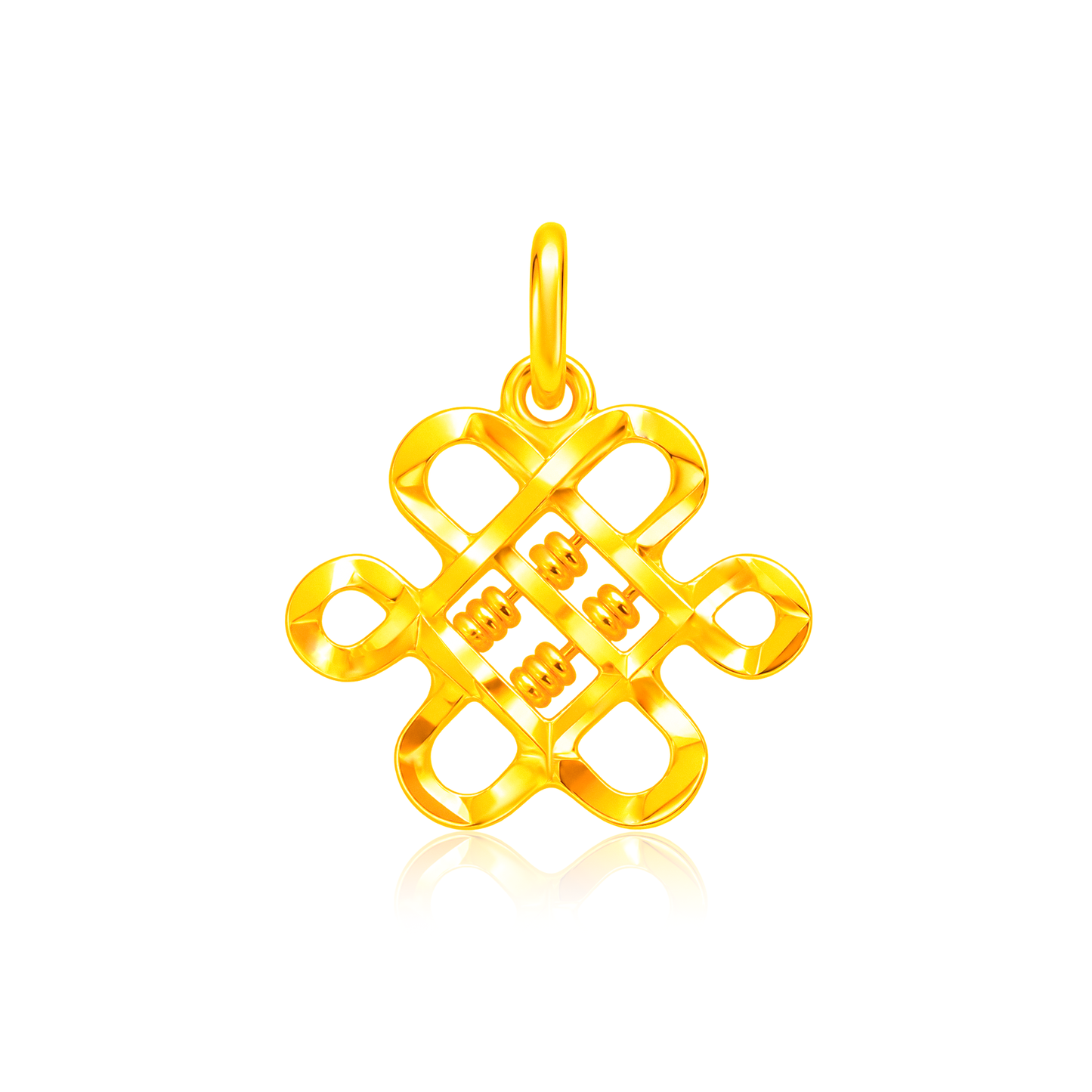 TAKA Jewellery Prosperity Abacus Mystic Knot 916 Gold Pendant