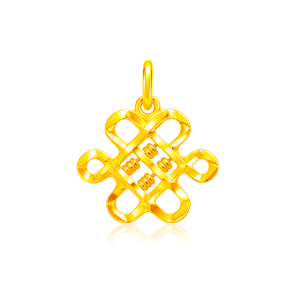 TAKA Jewellery Prosperity Abacus Mystic Knot 916 Gold Pendant