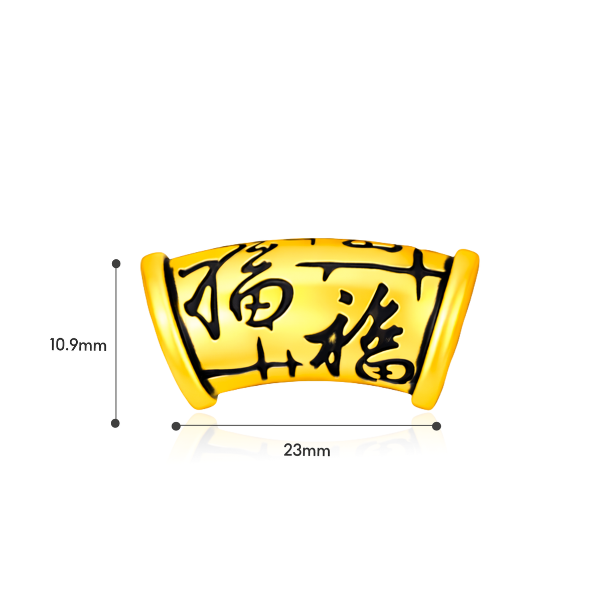 TAKA Jewellery Dynasty Gold Collection  Calligraphy Fu 999 Pure Gold Charm